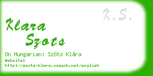 klara szots business card
