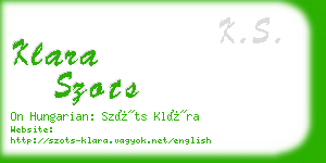 klara szots business card